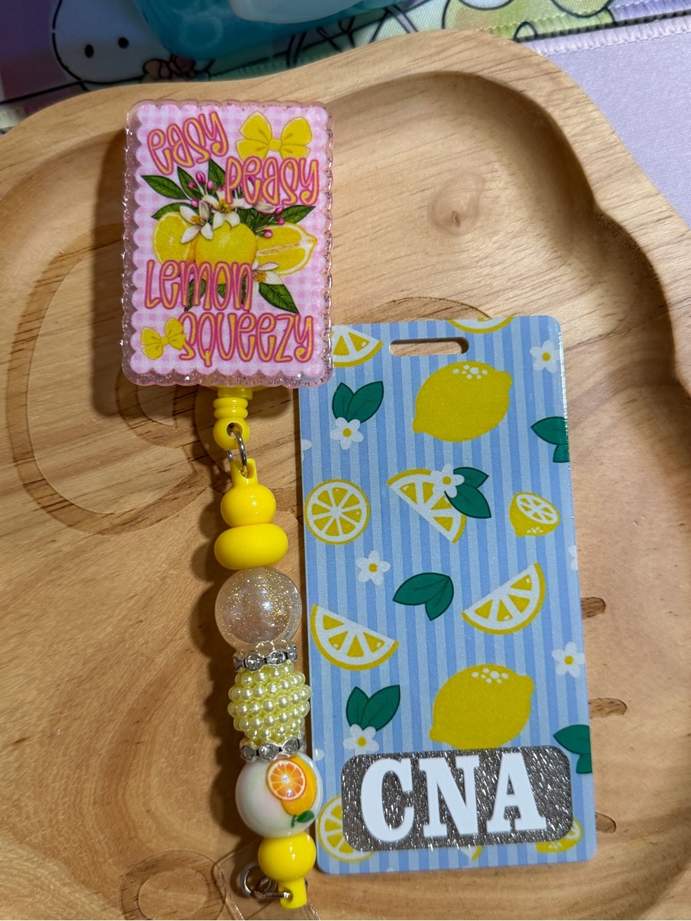 Lemon Squeezy Yellow CNA Badge Reel with Badge Buddy